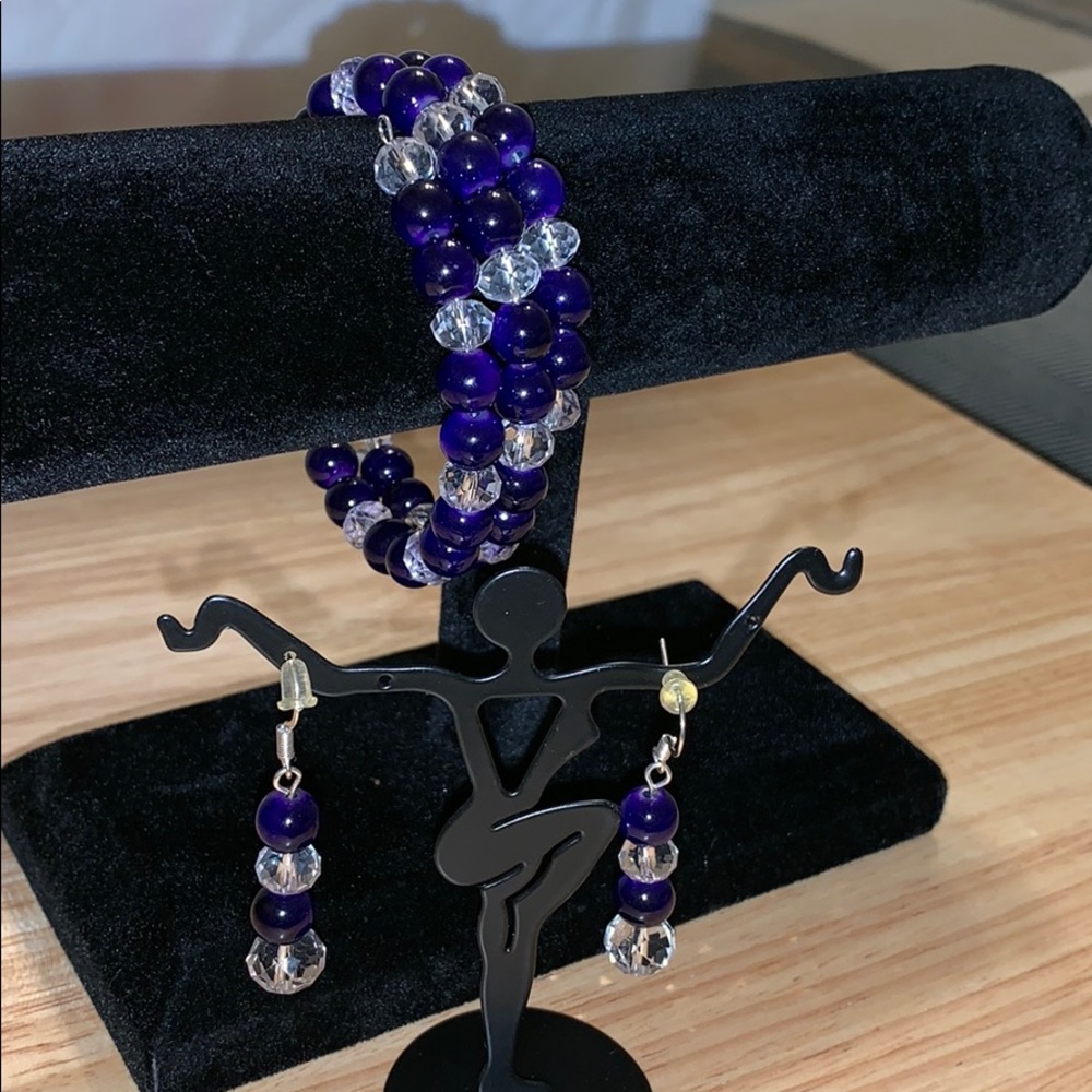 Hand made wraparound Bracelet and earring set. New